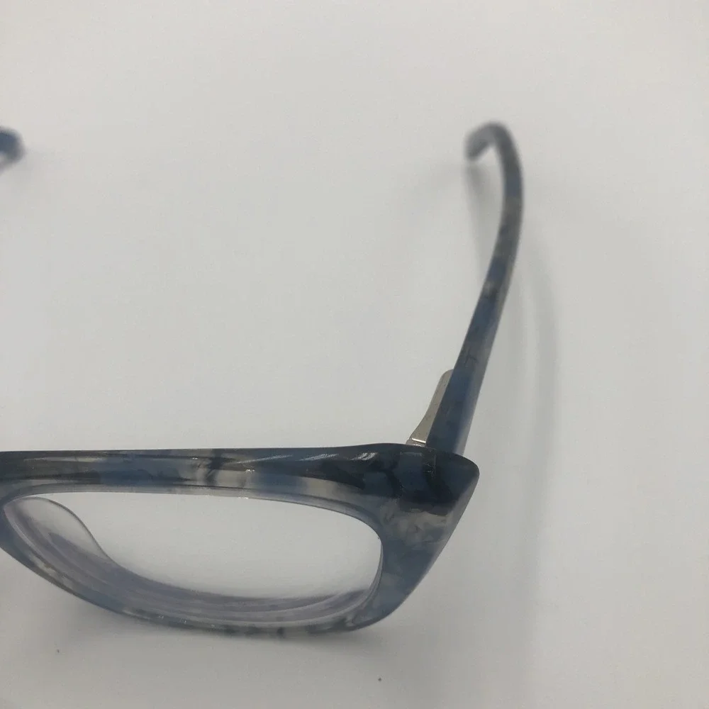 Womens Eye Glasses Frames Blue Tortoise Cat Eye Marbled Swirl Preowned With Case